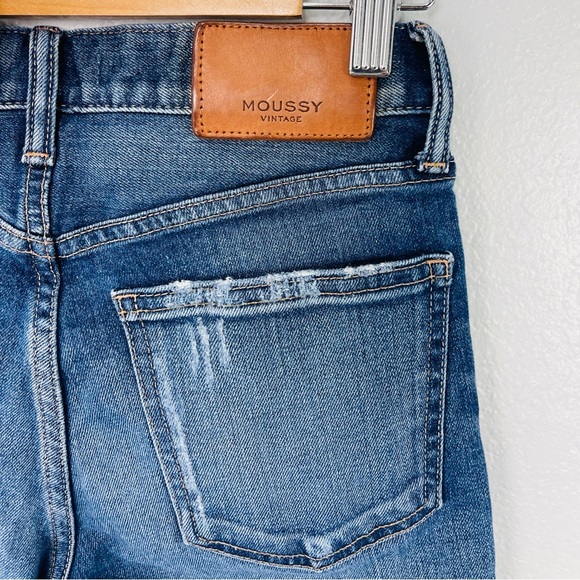 MOUSSY VINTAGE Velma Comfort Blue Distressed Raw Jean Stretch Jeans - Picture 6 of 9